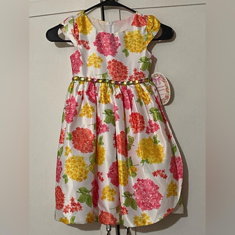 American Princess Floral Dress with Pink and Yellow